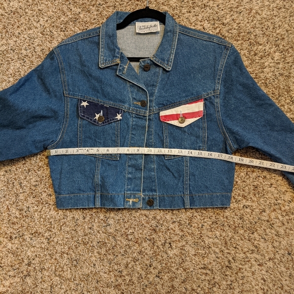 Vintage Beverly Hills Denim Crop Americana Jacket - Picture 5 of 13